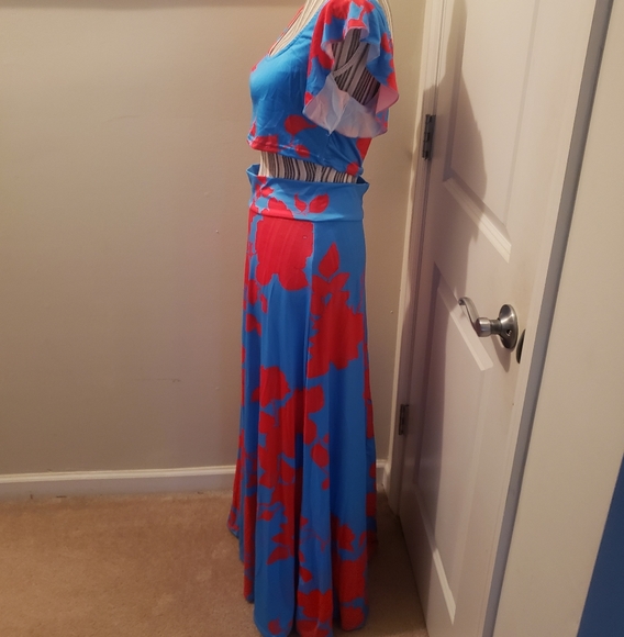 Two Piece womens fashion printed strapless dress😀Vacation Calling!!!!🙂 - Picture 6 of 7